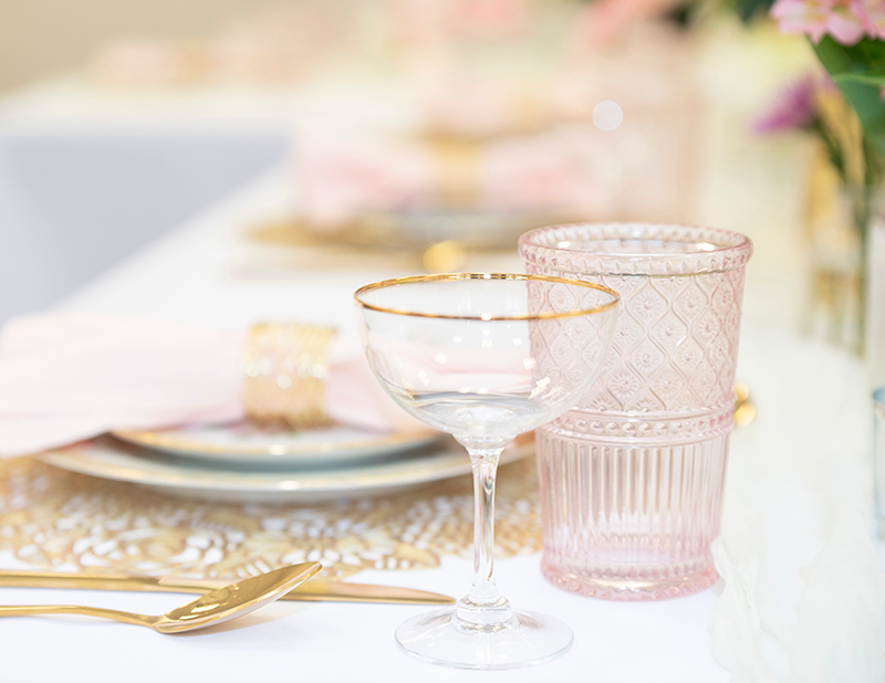 Gold-Rimmed Champagne Glass
