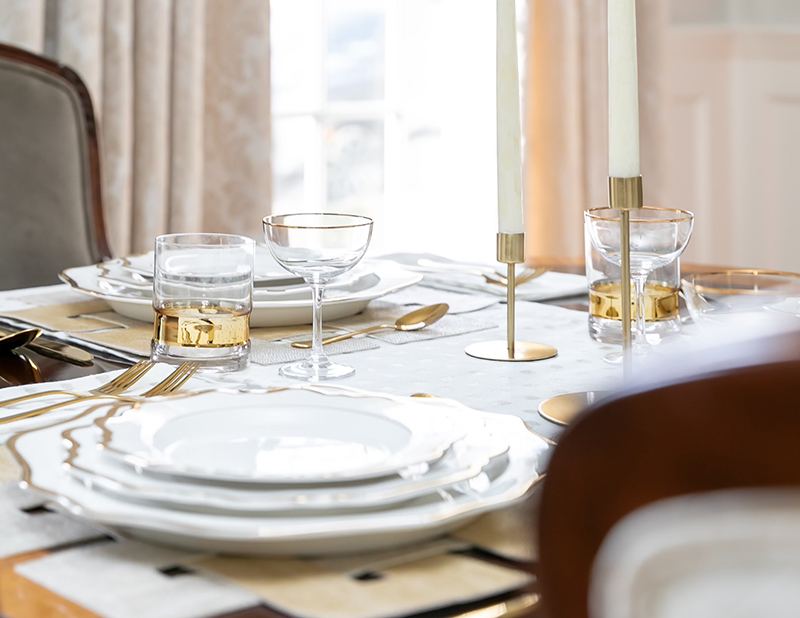 Gold-Rimmed Champagne Glass