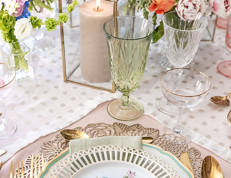 Clear Etched Wine Glass