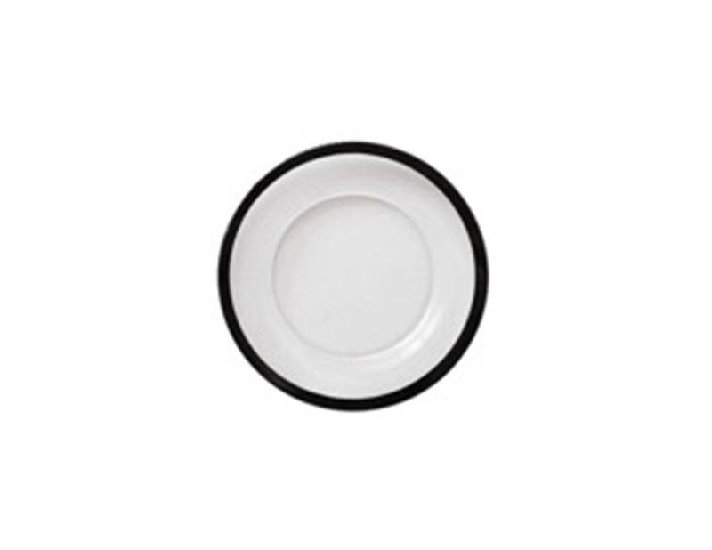 Black Rim Glass Bread Plate