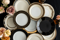 vintage black and gold salad plates