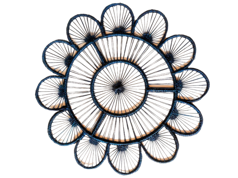 Blue Rattan Charger