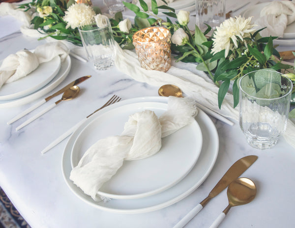 White wedding tabletop look