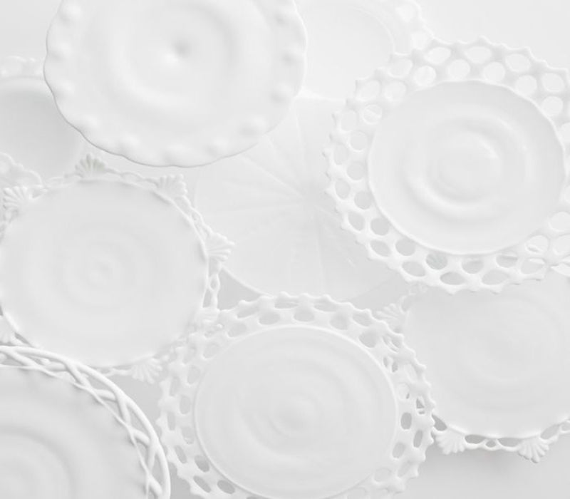 White Milk Glass Cake Stand