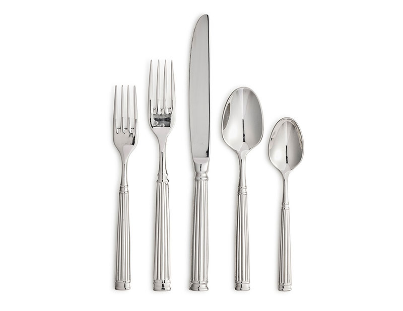Silver Fluted Handle Flatware