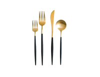 Gold with Black Handle Flatware