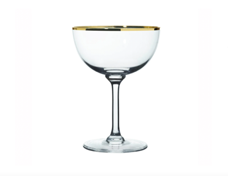 Gold-Rimmed Champagne Glass