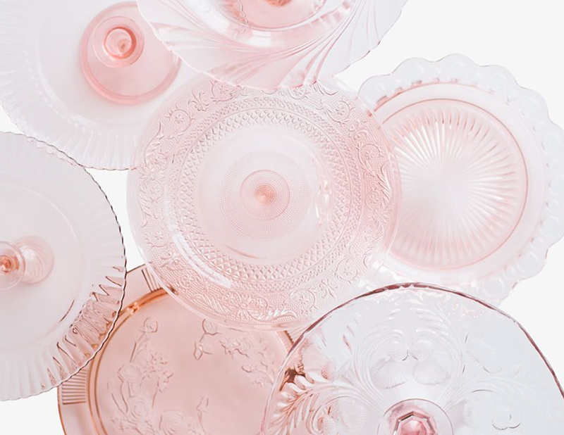 Pink Glass Cake Stand
