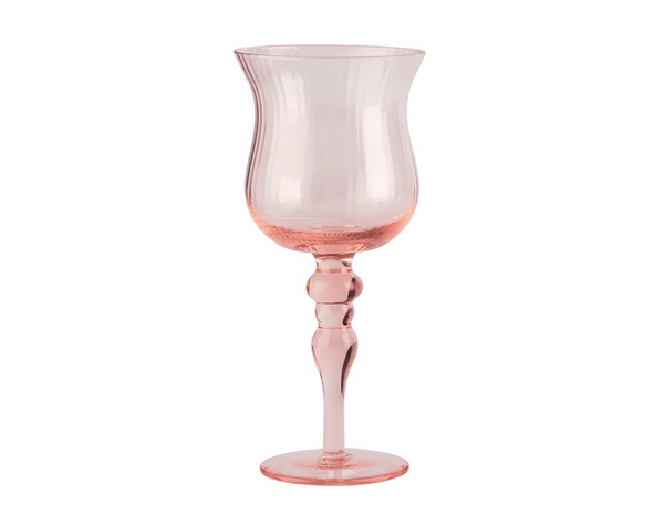 Colored glassware rental in pink or blush